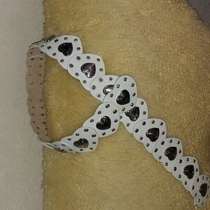 Heart Shaped White and Silver Belt